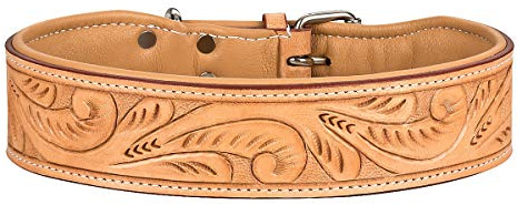 MICHUR Felipe Hundehalsband Leder, Caramel Beige Braun, mit Stanzungen | Lederhalsband, Beige, Halsband, Leder, Hund, In verschiedenen Größen erhältlich