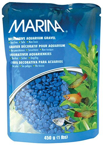 Marina Lot de 6 graviers décoratifs pour aquarium Bleu 450 g