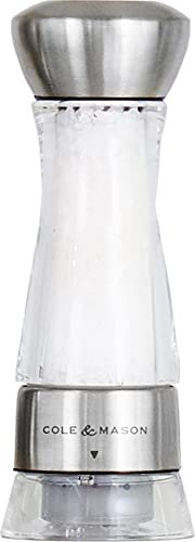 Cole & Mason H59302G Windermere Salt Mill, Gourmet Precision+, Stainless Steel/Acrylic, 165 mm, Single, Includes 1 x Salt Grinder