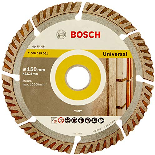 BOSCH Diamanttrennscheibe Standard für Universal, 150 x 22,23 x 2 x 10 mm, 1-er Pack, 2608602193