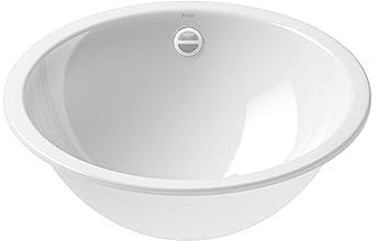 Alape˘ UB.K450 Einbaubecken, Waschbecken aus glasiertem Stahl in weiß mit antibakterieller Oberfläche, oval 42,5 x 11 x 32,5 cm, ohne Hahnloch, mit Überlauf