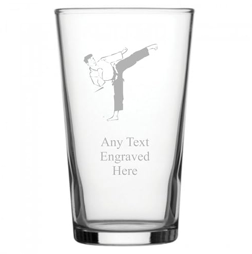Pint Glass [Custom] Engraved Karate PG212 in Silk Lined Gift Box
