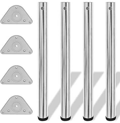 vidaXL 4X höhenverstellbares Tischbein Chrom 710 mm