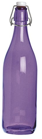 Excelsa Happy Color Botella Lisa 1 L, Cristal, Violeta, 8 x 8 x 30 cm