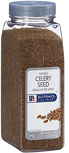 McCormick Culinary Whole Celery Seed, 16 oz - One 16 Ounce Container of Celery Seeds for Cooking, Perfect Salt Substitute to Enhance Vegetable and Meat Dishes