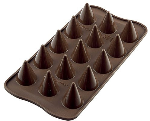 silikomart | SCG20 Silikonform für Pralinen CONO, Antihaft, 15 Pralinen, Packung mit 1 Form für Süßigkeiten, Easy Choc, Ø 26 h 28 mm, Made in Italy