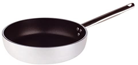 Pentole Agnelli, ALSA2111S32, Padella Dritta Spessore 5 mm, con 1 Manico Tubolare in Acciaio Inossidabile, Alluminio, Argento