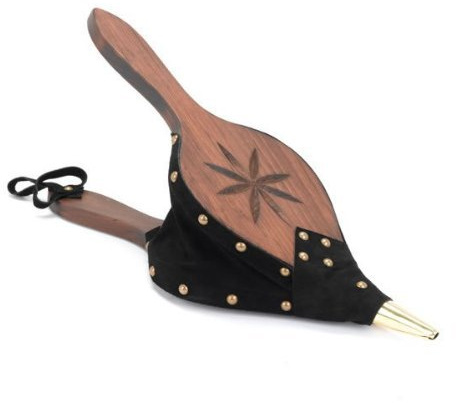 Johnny Beard Company 68020 Rosette Oil Finished Pine Bellows, Leather Trim, 7.5 in. x 21 in.