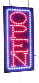 Open Sign Vertical, 12x24, 30x60cm, TOPKING, Signage, LED, Bright, Open, Signboard, Display, Grand, Opening Gift