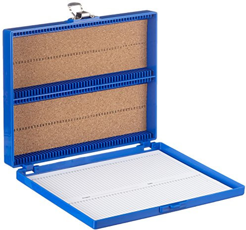 Neolab 2 x 2438 Objektträgerbox für 100 OT, blau