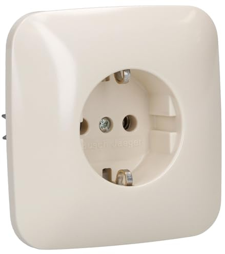 Busch-Jaeger 20EUJ-212 SCHUKO-Steckdosen-Einsatz, volle Platte, cremeweiß, Duro 2000 SI