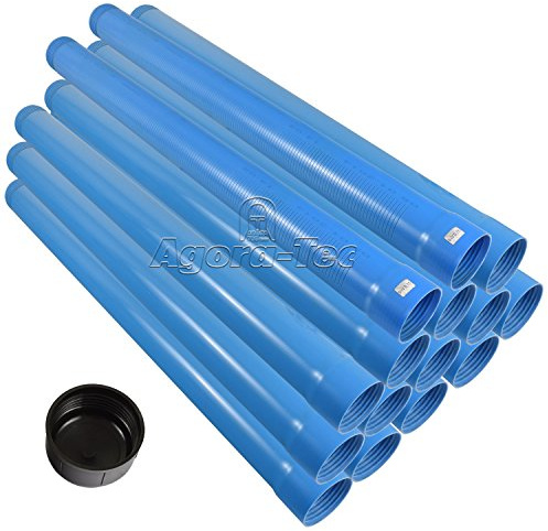 Agora-Tec® Brunnenrohr Set 3 Zoll DN 80 | 15 m | Schlitzweite 0,75 mm | 1 Set