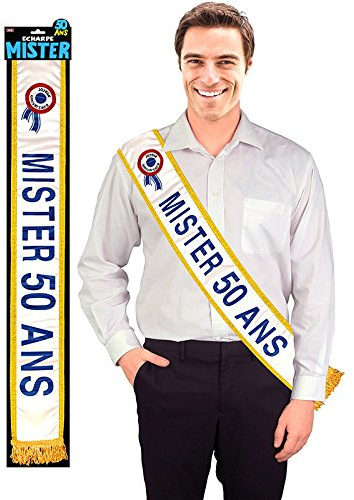 Echarpe mister 50 ans bleue