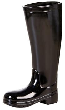 Casablanca Deko Gummistiefel Schirmständer aus Keramik mit Wasserauffangschale - Regenschirmständer schwarz - Höhe 45 cm