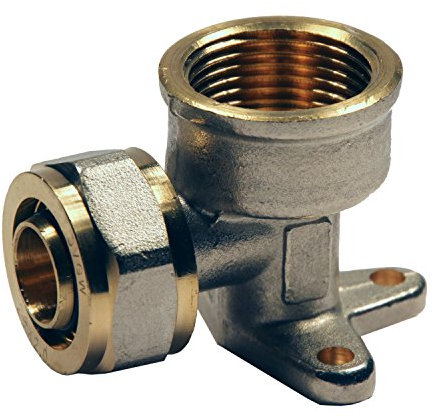 EasyFIX Wandscheibe/Wandwinkel Schraubfitting Klemmringverschraubung DVGW für Mehrschichtverbundrohr Wandscheibe/Wandwinkel (16 x 1/2)