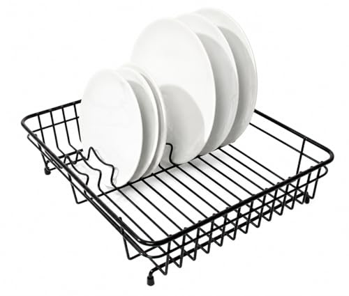 Delfinware Black Plastic Coated Medium Dish Drainer