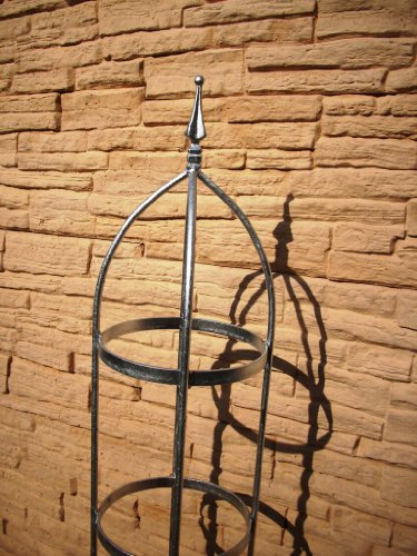 KUHEIGA Verzinkte Rankhilfe aus 10mm Höhe 120cm Volleisen Obelisk Rankgerüst Zink