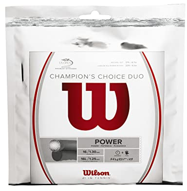 Wilson Champion's Choice Duo Hybrid Tennis String Set, Silver