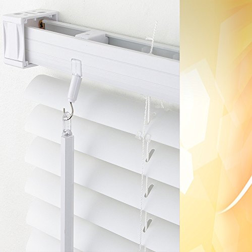 PVC / Kunststoff-Jalousie Breite 80 cm x 160 cm Höhe in Farbe 01 / weiß / Jalousien Jalousette Jalousetten Plastik Standard 80x160 white weiss