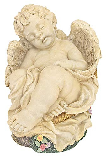 Design Toscano NG31854 Sieste de l’Ange Sculpture Multicolore 19 x 21,5 x 23 cm