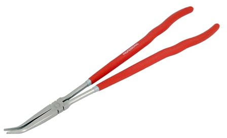 Neilsen CT1454-16in Long Reach Needle Nose Pliers with 45° Angled Jaws and Non-Slip Grip Handles for Gripping and Accessing Tight Spaces