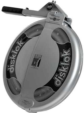 Disklok Gold Security Edition Car Steering Wheel Full Cover Anti- Angle Grinder Anti-Theft Lock Police Approved (Silver, Small 35cm - 39cm)