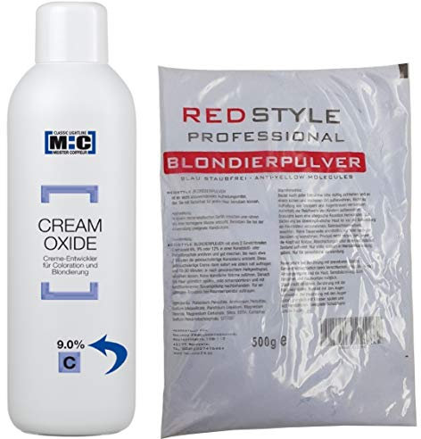 M:C MEISTER COIFFEUR [ CREAM OXIDE 9% ] - 1000ml + 500g Blondierpulver