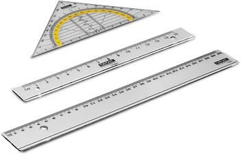 Zeichengarnitur 3tlg. Geo Dreieck Lineal 15cm & 30cm