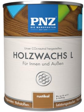 PNZ Holzwachs L für Innen und Außen | lösemitttelfreier Wachsanstrich | Nachhaltig hergestellt mit regionalen Rohstoffen | für alle Hölzer, auch Bienenhäuser, Gebinde:2.5L, Farbe:nussbaum