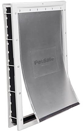PetSafe Kunststoff-Tür mit weicher, getönter Klappe – kleine, mittelgroße und große Tür für Hunde und Katzen, XL, Extra-Large, weiß