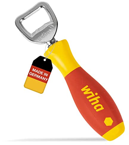 Wiha Abridor de botellas SoftFinish Mango de Herramienta (04703), Regalos para Hombres, Abridor de Cerveza para Papá, Abrebotellas para taller, pub y cocina, regalo para hombres para el día del padre