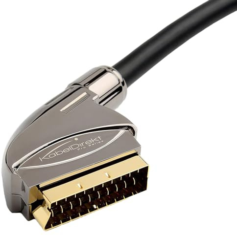 KabelDirekt – SCART Kabel – 1,8m (21 Polig, mehrfach geschirmt, Präzisionsstecker, Full HD) – PRO Series