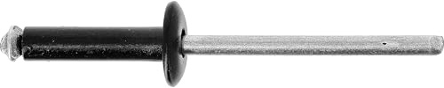 Restagraf - Rivetti Sbocciati Neri per Piastre di Immatricolazione - Diametro 4 mm - Lunghezza 16 mm - Rif. 4713 - Confezione da 45