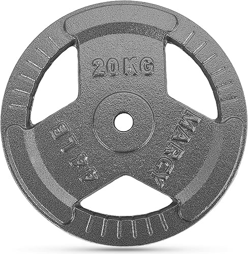 Hantelscheiben - 1.25, 2.5, 5, 10, 20 kg - Gusseisen Gewichte 30 mm - Fitness Scheiben, Schwarz Gussscheiben, Tri-Grip Gewichte für Hantel, Langhantel für Krafttraining