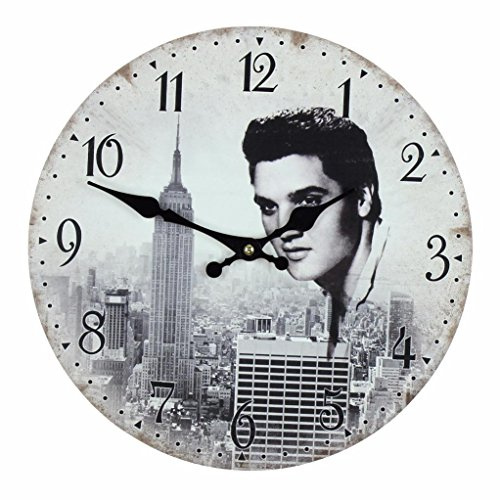 Widdop 30cm Glass Hometime Wall Clock Elvis Presley Design