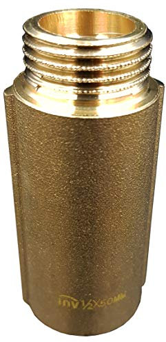 1/2 BSP (15mm) Pipe Thread Extension Female x Male Cast Iron Brass - 50mm Long