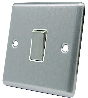 AET CSC1GSWIWS 10 A 1-Gang 2-Way Satin Finish Chrome Classical Single White Insert Metal Rocker Light Switch