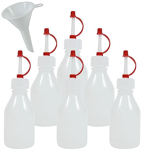 mikken 6 Spritzflaschen 50 ml Dosierflaschen made in Germany - inkl. Einfülltrichter