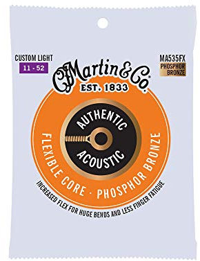 Martin 92/8 corde per chitarra acustica – Phosphor Bronze Custom Light (calibro leggero.011 – .052)