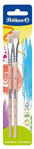 Pelikan 720383 Borstenpinsel Sorte 613F, Größe: 6 und 12, 2 Stück