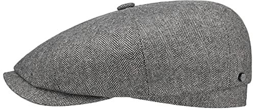 Stetson Hatteras Kaschmir Seide Flat Cap Damen Herren Made in Germany Kaschmirmütze Schurwolle Sommer Winter grau 56 cm