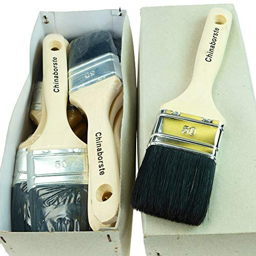 ROTIX - 915 x 6 x pennelli piatti da 50 mm, confezione da 6, spessore 50 mm, per pittori (setole nere)