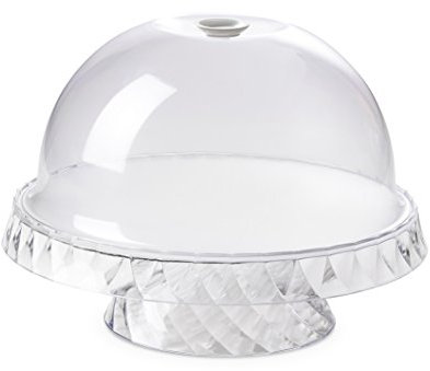 Omada Design Tortiera con Campana Salvafreschezza, Resistente alle Basse Temperature, Effetto Diamante, Made in Italy, Lavabile in Lavastoviglie, Linea Diamond, Colore Bianco