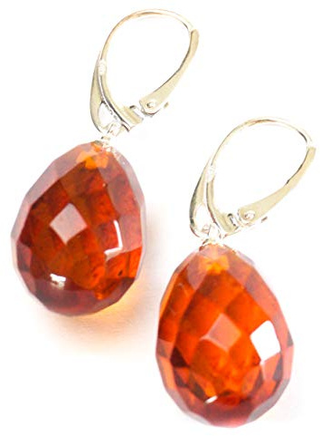 MyBernstein Bernstein Silberohrringe mit Bernstein in Faccetenschliff (Bernsteinschmuck 50068)