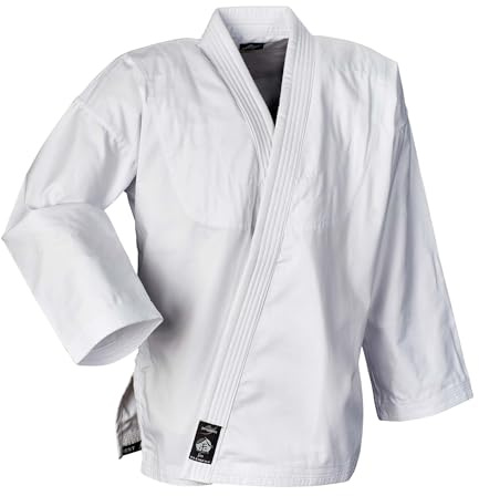 Ju-Sports Element Jacke Weiß regular cut 190 I Judoanzug Jacke Kinder & für Erwachsene I Judogi Jacke aus langlebigem Mischgewebe I Doppelt verstärkter Schulter- & Brustbereich