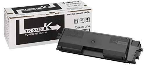 Kyocera TK-5135K Toner Drucker Schwarz. Original Tonerkartusche 1T02PA0NL0. Drucker Toner kompatibel für TASKalfa 265ci, TASKalfa 266ci. Druckertoner für bis zu 10000 Seiten | Drucker Toner kompatibel für TASKalfa 265ci, TASKalfa 266ci. Tonerkartusche