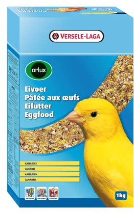 Orlux Eifutter Trocken Kanarien | 1 kg | Eifutter für Kanarien | Enthält Keine hinzugefügten Farbstoffe oder β-Carotin | Mit zusätzlichen Lysin und Methionin angereichert