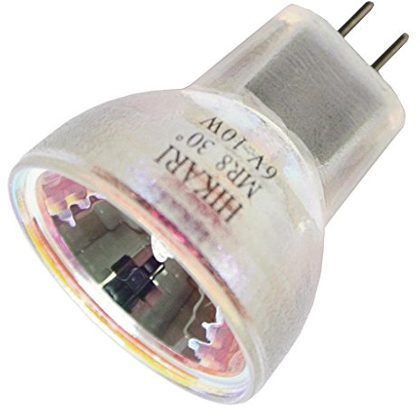 Hikari MR8610 MR8 Wide Angle 10W Halogen 6V Flood Bulb Bi-Pin Base (For Fiber Optics)