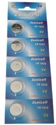 5 x Eunicell CR1632 3v Lithium Batteries