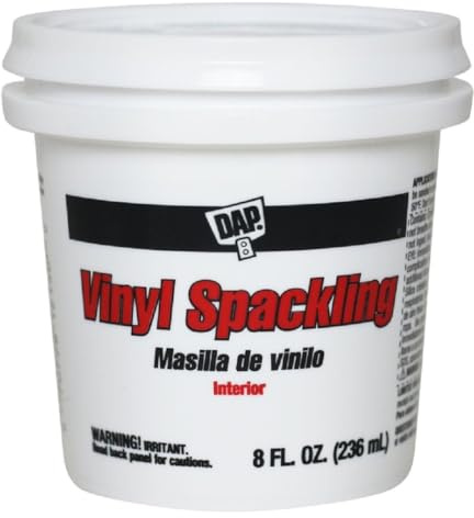 DAP Vinyl Spackling Compound, White, 1/2 Pint, Interior Repair (Plaster, Drywall, Wood), Crack Resistant, Latex Based